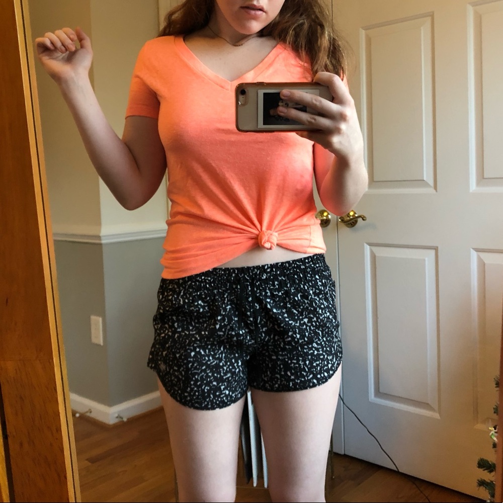 Black & White Speckled Athletic Shorts